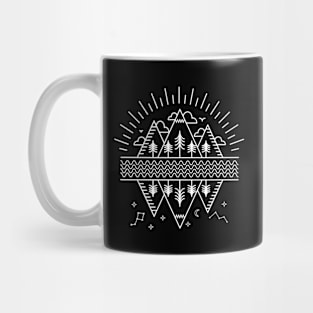 Nature Life - Front and Back (White Line Art) Mug